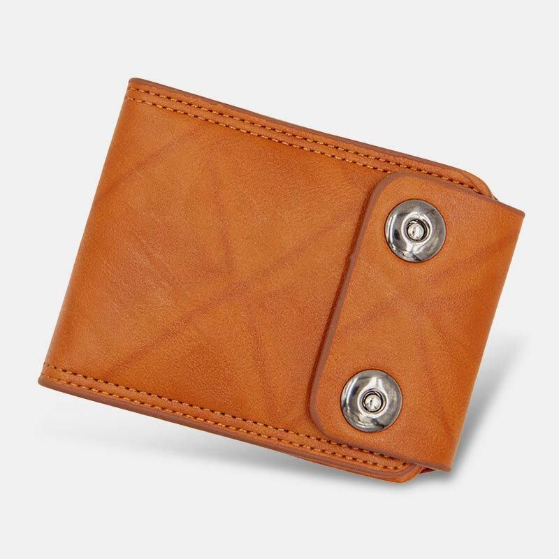 Menn Pu-Skinn Dollarmønster Bifold Sort Multi-Card Slot Card Holder Myntlommebok