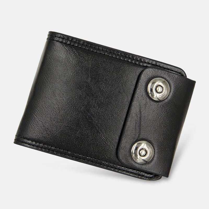 Menn Pu-Skinn Dollarmønster Bifold Sort Multi-Card Slot Card Holder Myntlommebok