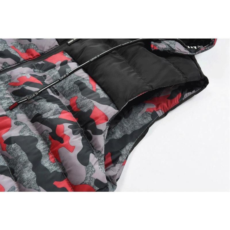 Herre Camo Patchwork Avtakbar Hette Tykk Varm Polstret Vest