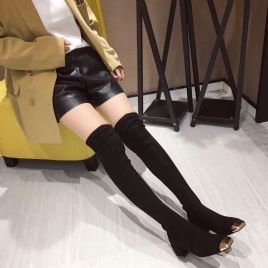Boots Over The Knee Square Toe Tynne Skinny Boots Knight Boots Høye Boots Lange Boots Dame