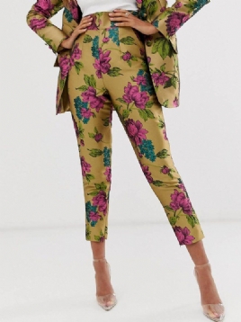 Elegante Floral Mote Slim Taper Daily Pants