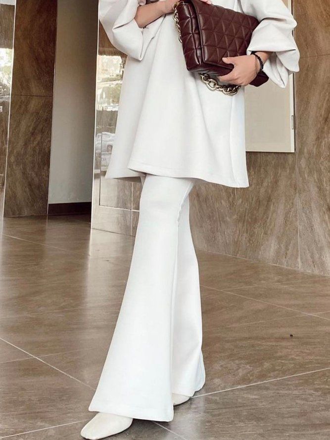 Normal Fit Elegant Fashion Mid Waist Bukser