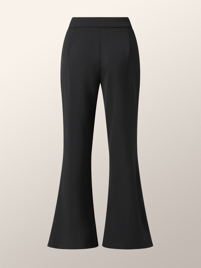 Regular Fit Flare Leg Solid Pants