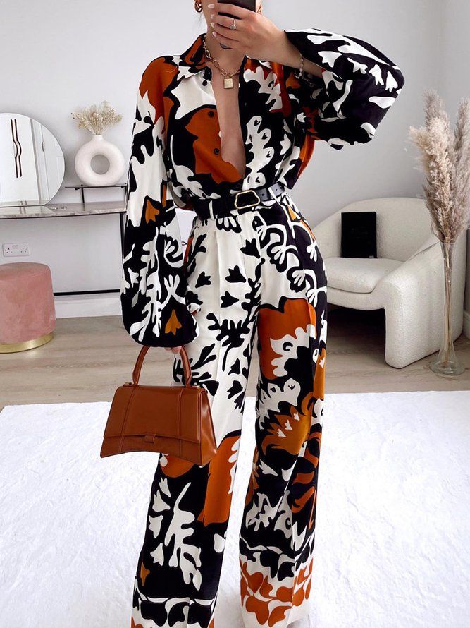 Vacation Printed Fashion Lommer Straight Leg Bukser