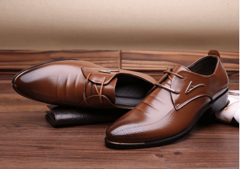 Businesskjole For Menn Formelle Oxfords Leather Loafers Flate Snøresko