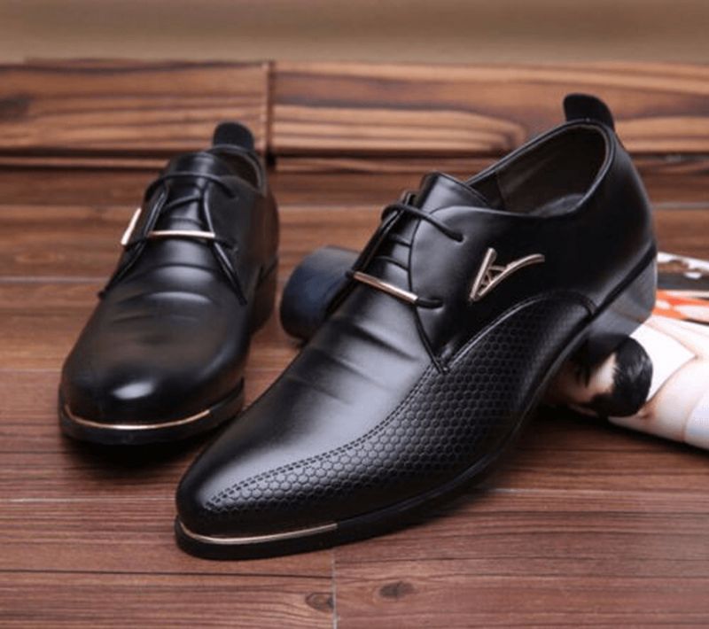 Businesskjole For Menn Formelle Oxfords Leather Loafers Flate Snøresko
