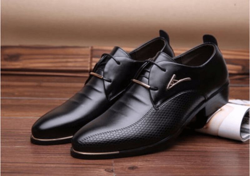 Businesskjole For Menn Formelle Oxfords Leather Loafers Flate Snøresko