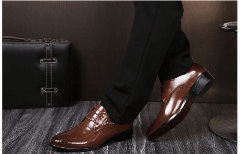 Businesskjole For Menn Formelle Oxfords Leather Loafers Flate Snøresko