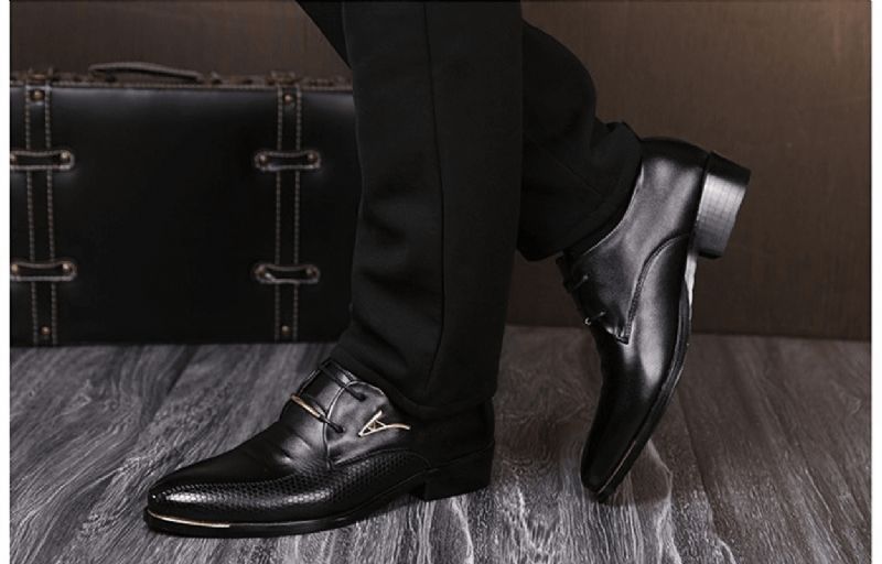 Businesskjole For Menn Formelle Oxfords Leather Loafers Flate Snøresko