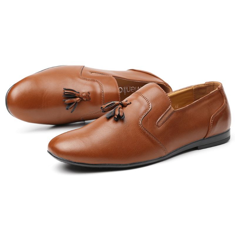 Menico Menn Sklisikre Dusk Dekor Slip On Casual Leather Oxfords