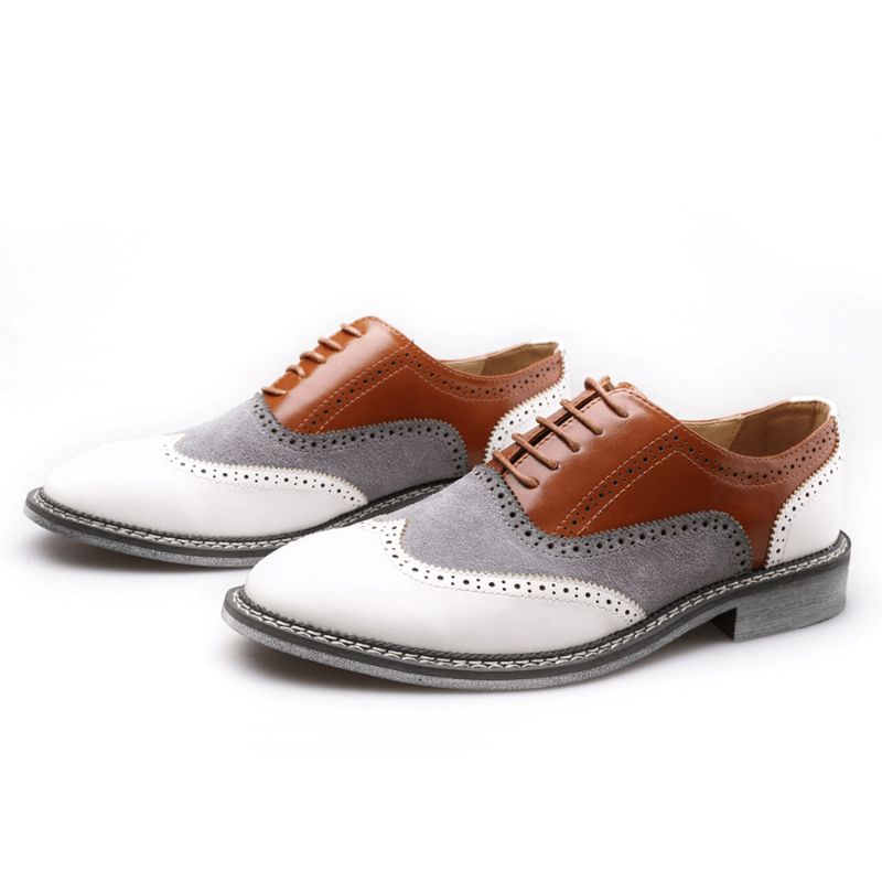 Menn Brogue Colorblock Oxfords Snøring Business Casual Formell Sko