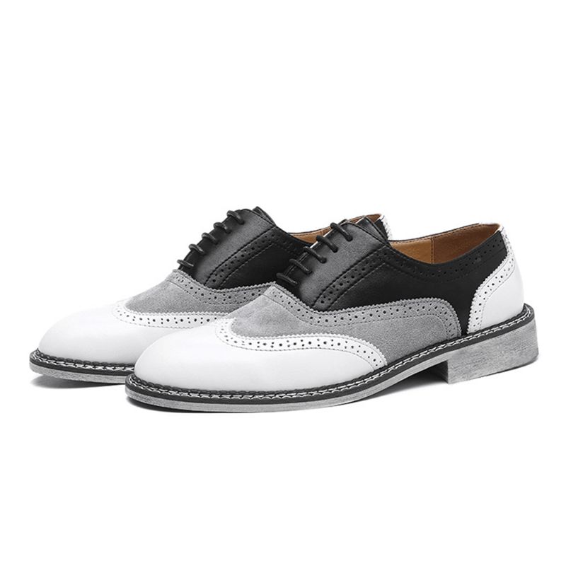 Menn Brogue Colorblock Oxfords Snøring Business Casual Formell Sko