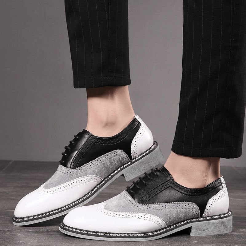 Menn Brogue Colorblock Oxfords Snøring Business Casual Formell Sko