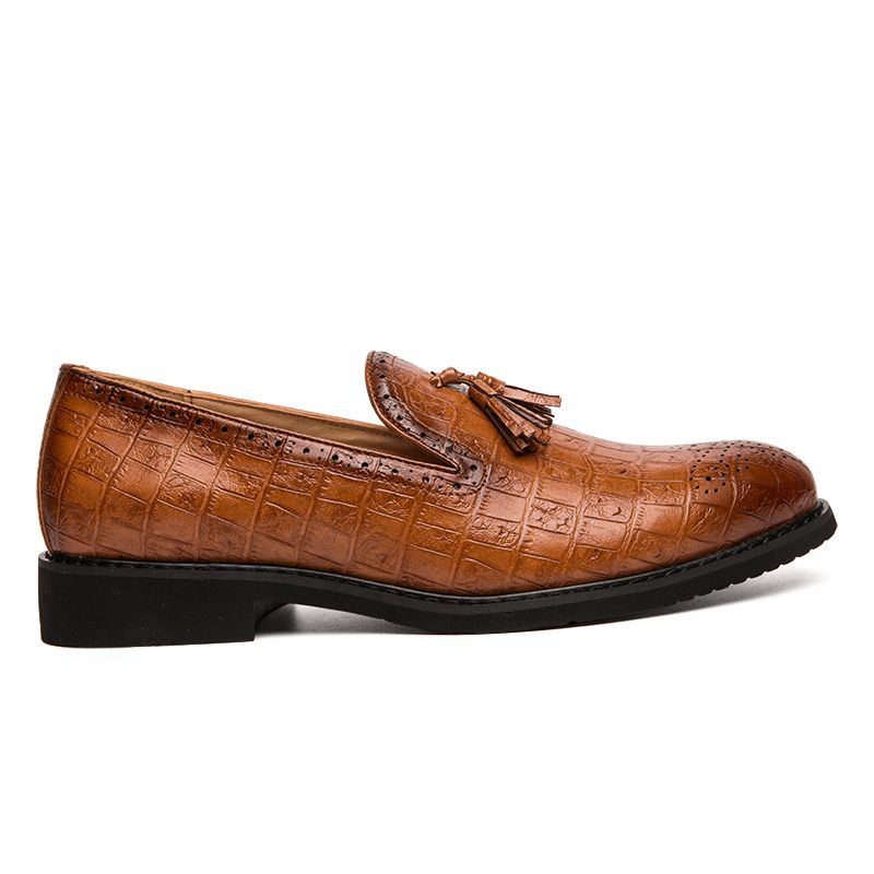 Menn Brogue Dusk Dekor Mikrofiber Skinn Slip On Party Formelle Sko