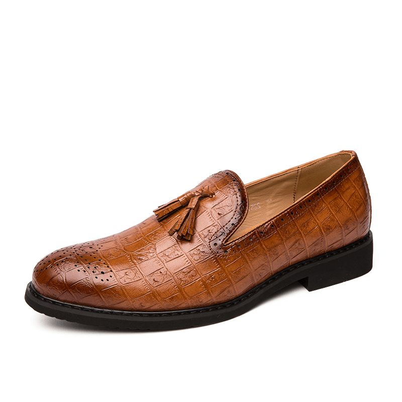 Menn Brogue Dusk Dekor Mikrofiber Skinn Slip On Party Formelle Sko