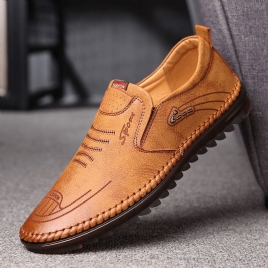 Menn Mikrofiber Skinn Sklisikker Myk Såle Casual Business Loafers