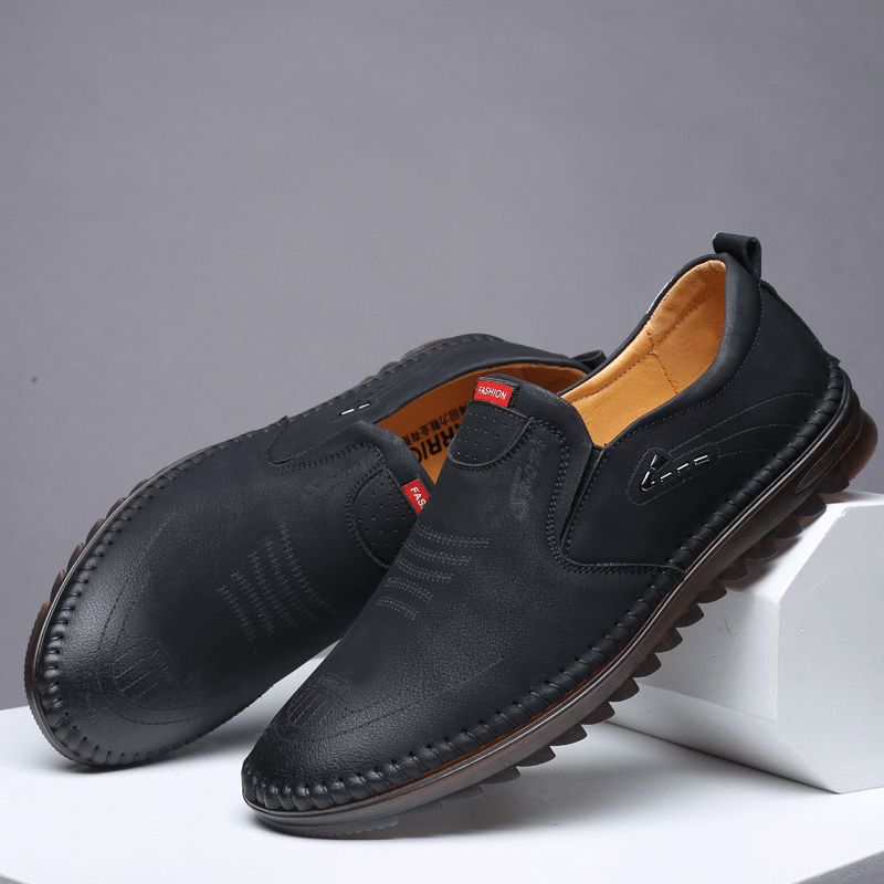 Menn Mikrofiber Skinn Sklisikker Myk Såle Casual Business Loafers