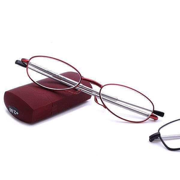 Kvinner Menn Bærbar Lys Sammenleggbar Sirkel Lens Lesebriller Fleksible Teleskopiske Presbyopiske Briller