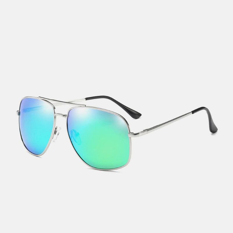 Menn Metal Full Frame Double Bridge Polarized Light Uv-Beskyttelse Solbriller