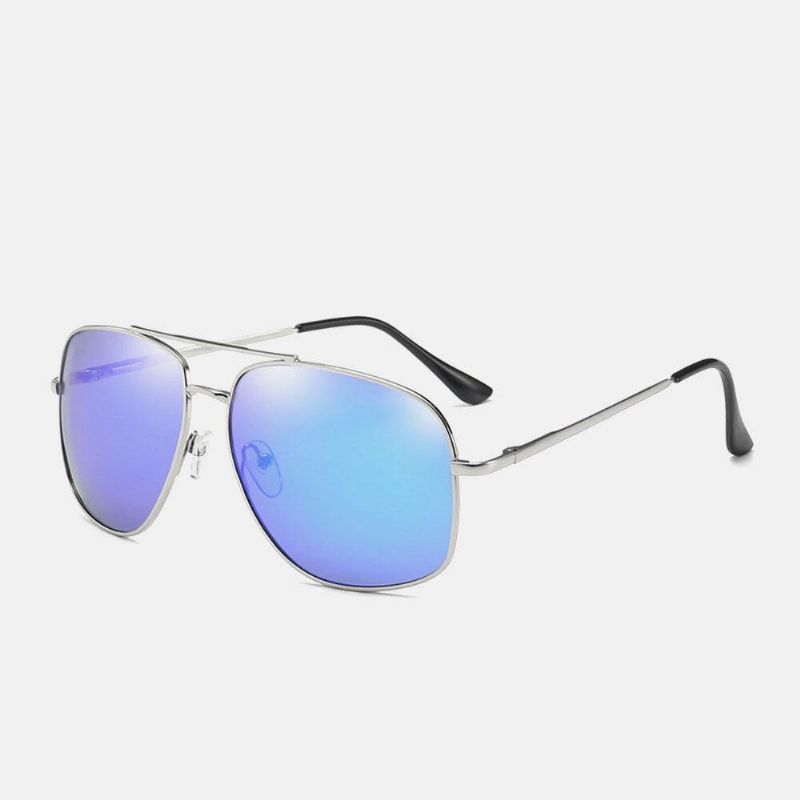 Menn Metal Full Frame Double Bridge Polarized Light Uv-Beskyttelse Solbriller