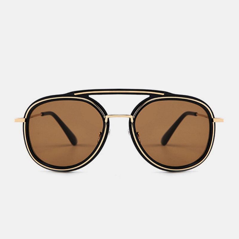 Menn Oval Full Thick Frame Uv-Beskyttelse Mote Vintage Solbriller