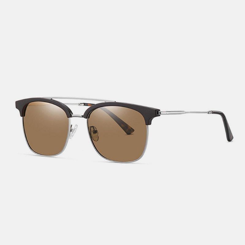 Menn Super Light Oval Metal Full Frame Polarized Uv Protection Solbriller