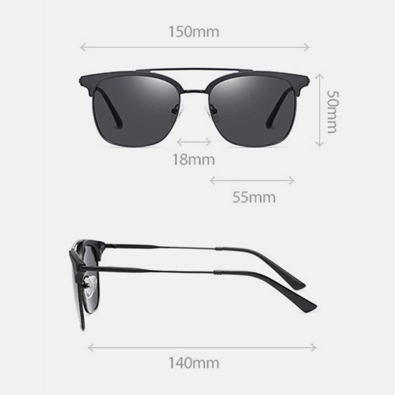 Menn Super Light Oval Metal Full Frame Polarized Uv Protection Solbriller