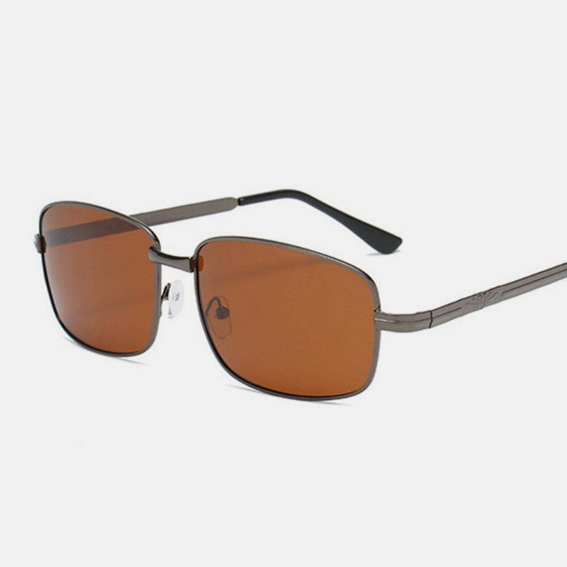 Smarte Fotokromatiske Polariserte Solbriller For Menn Rektangulært Metall Med Full Innfatning Anti-Uv Anti-Refleks Kjørebriller Solbriller