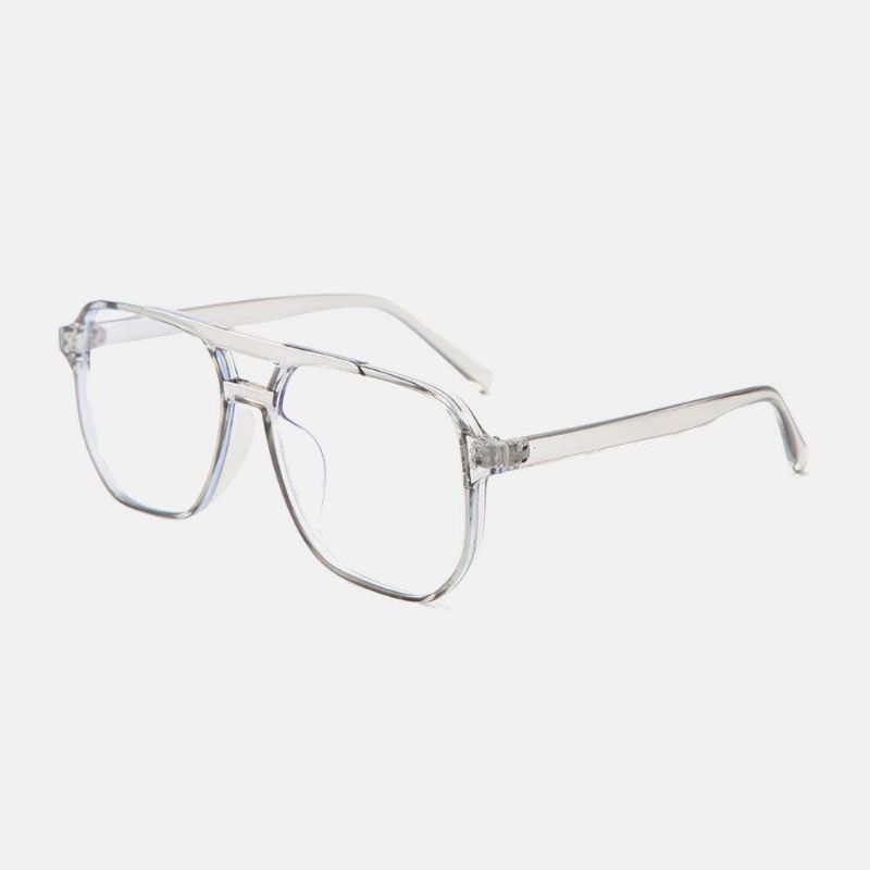 Unisex Double Bridge Large Full Frame Anti-Blue Light Retro Glass