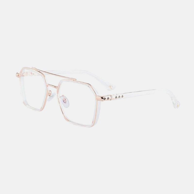 Unisex Large Full Frame Double Bridge Anti-Blue Light Anti-Uv Vintage Solbriller