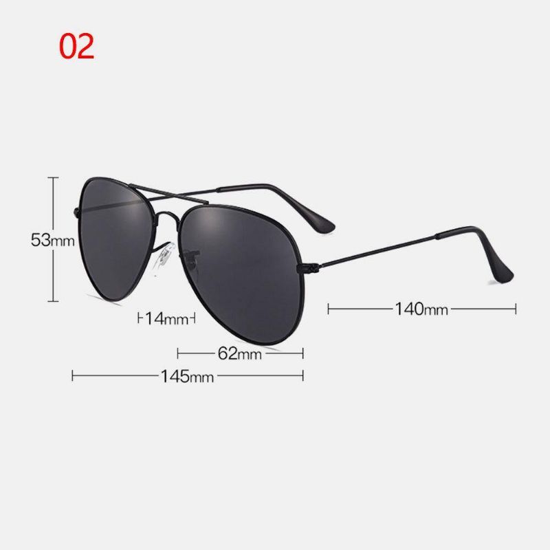 Unisex Legering Full Frame Double Bridge Toad Glass Polarized Uv 400 All-Match Retro Solbriller