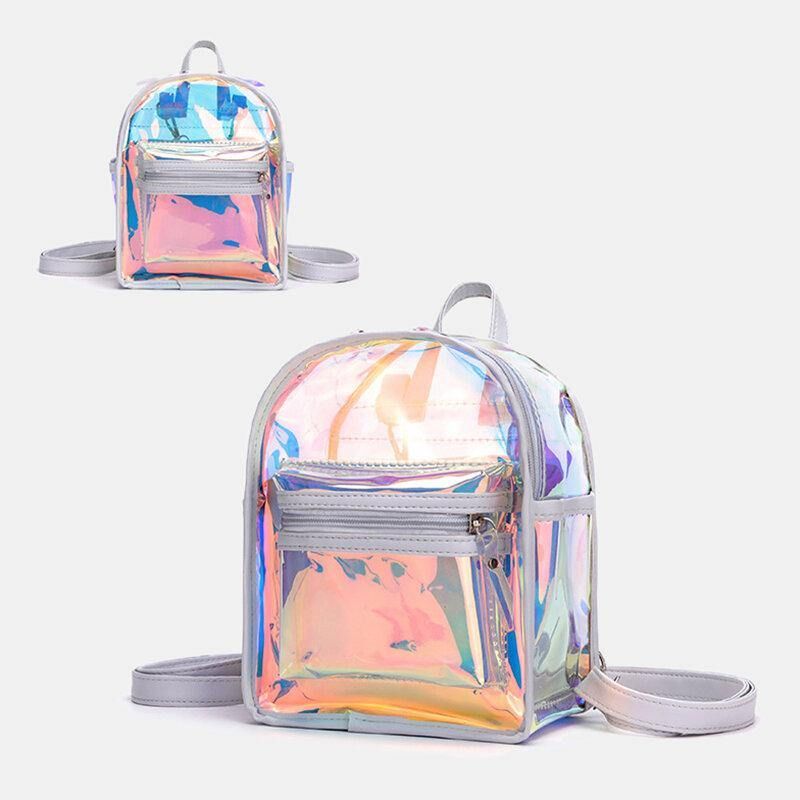 Kvinner 2 Stk Transparent Jelly Multi-Bære Mini Ryggsekk Crossbody Bag Håndveske