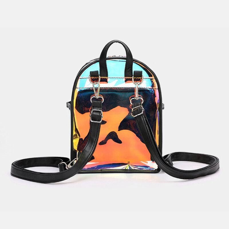 Kvinner 2 Stk Transparent Jelly Multi-Bære Mini Ryggsekk Crossbody Bag Håndveske