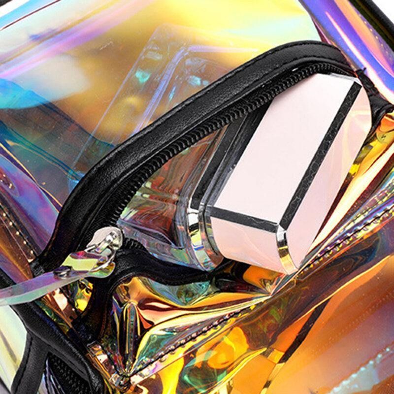 Kvinner 2 Stk Transparent Jelly Multi-Bære Mini Ryggsekk Crossbody Bag Håndveske