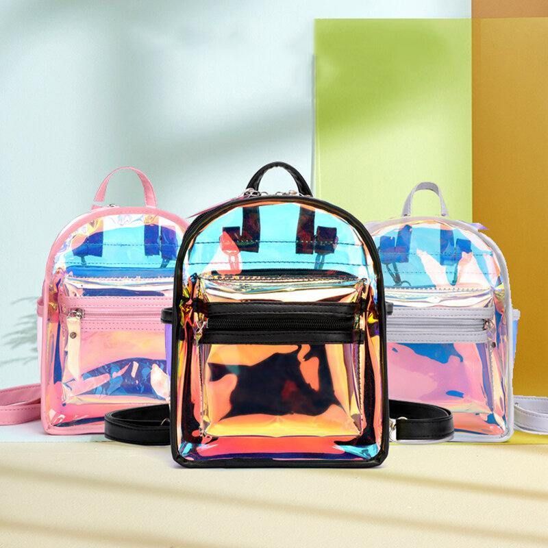 Kvinner 2 Stk Transparent Jelly Multi-Bære Mini Ryggsekk Crossbody Bag Håndveske