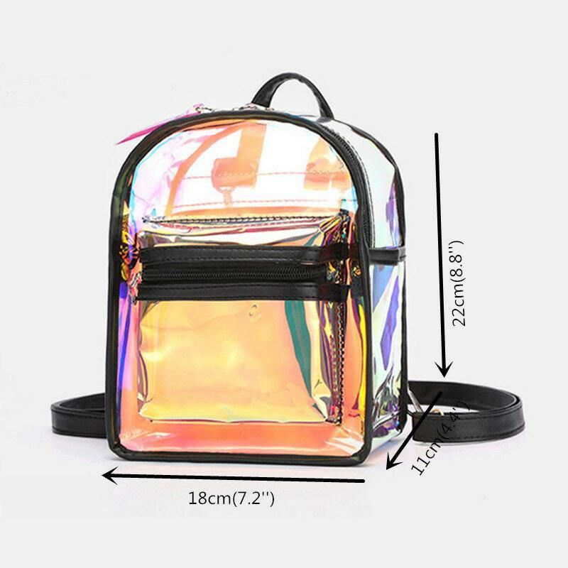 Kvinner 2 Stk Transparent Jelly Multi-Bære Mini Ryggsekk Crossbody Bag Håndveske