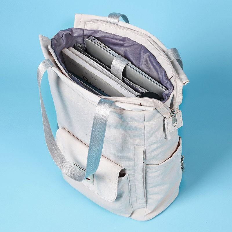 Kvinner Vanntett Multi-Bære Student Skole Bag Laptop Bag Ryggsekk