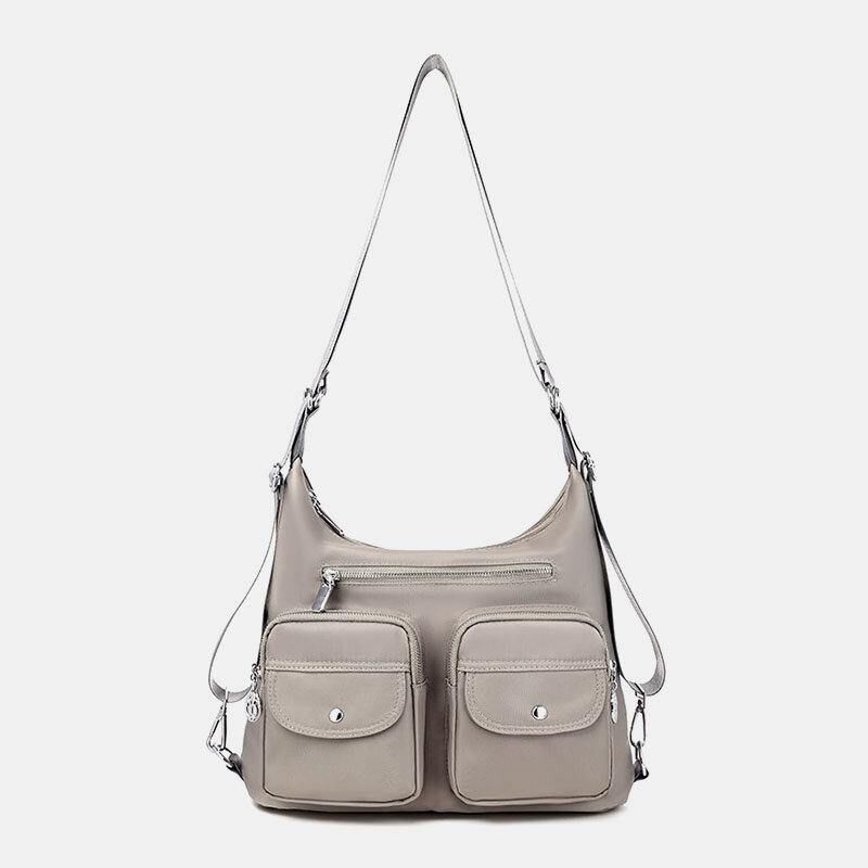 Kvinner Vanntett Multi-Carry Multi-Lomme Solid Crossbody Bag Ryggsekk