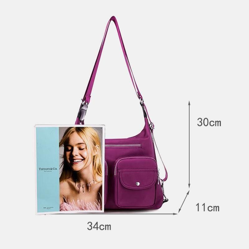 Kvinner Vanntett Multi-Carry Multi-Lomme Solid Crossbody Bag Ryggsekk