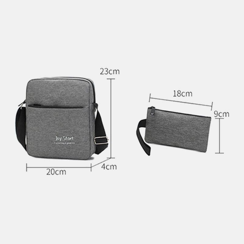 Menn 3 Stk Nylon Usb-Lading Slitasjemotstand Mote Uformell Laptop-Veske Ryggsekk Crossbody-Veske Clutchveske