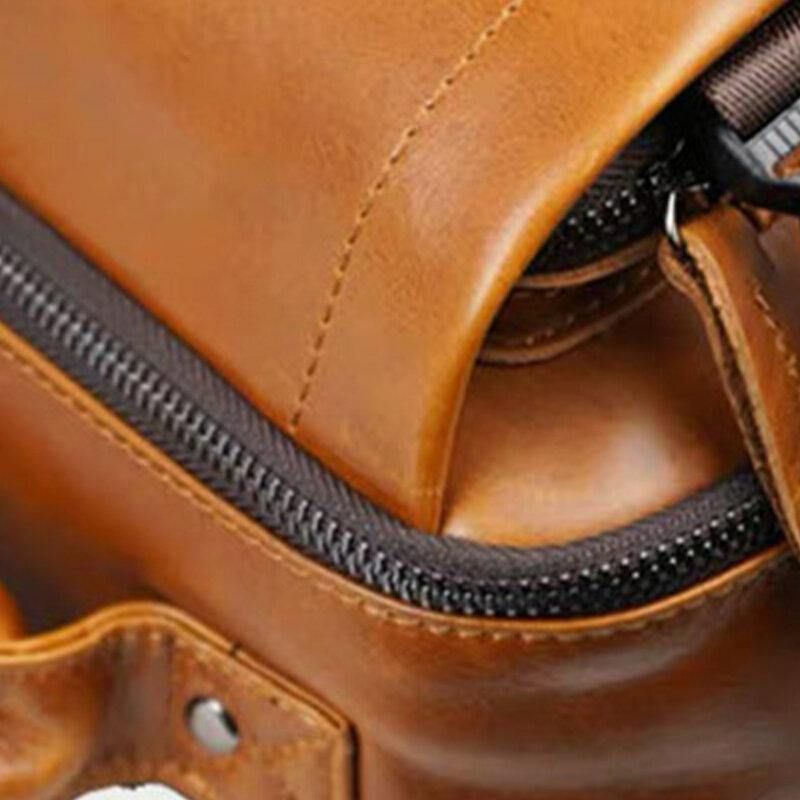Menn Faux Leather Stor Kapasitet Uformell Business Retro Fashion 13.3 Tommers Bærbar Bag Ryggsekk