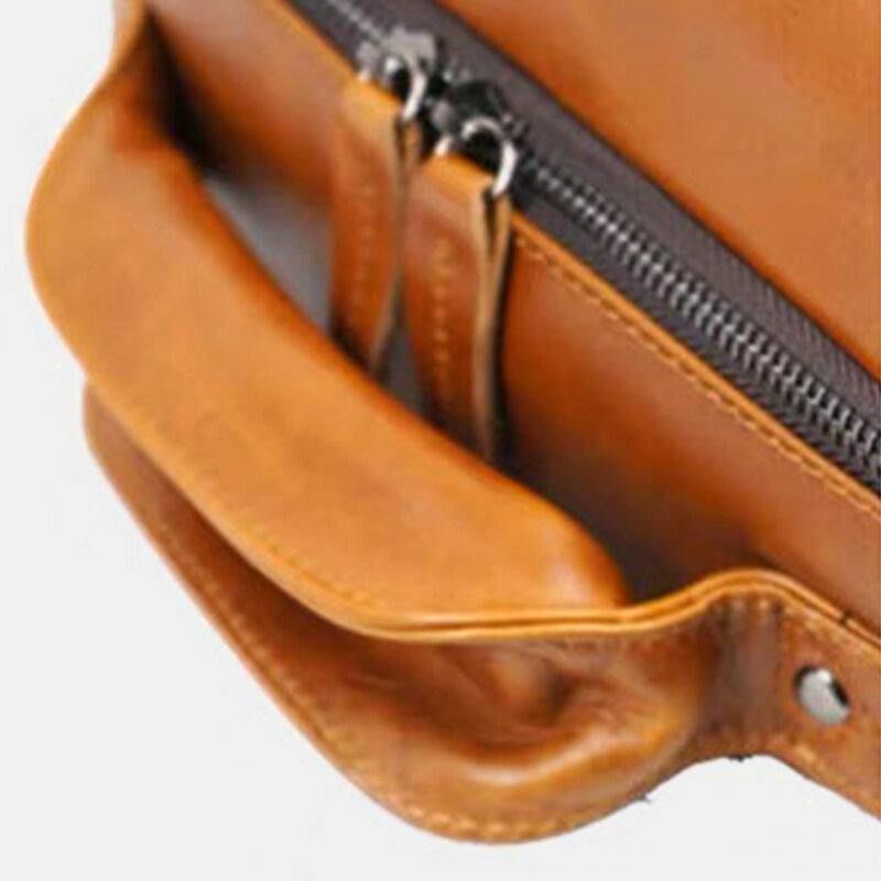 Menn Faux Leather Stor Kapasitet Uformell Business Retro Fashion 13.3 Tommers Bærbar Bag Ryggsekk