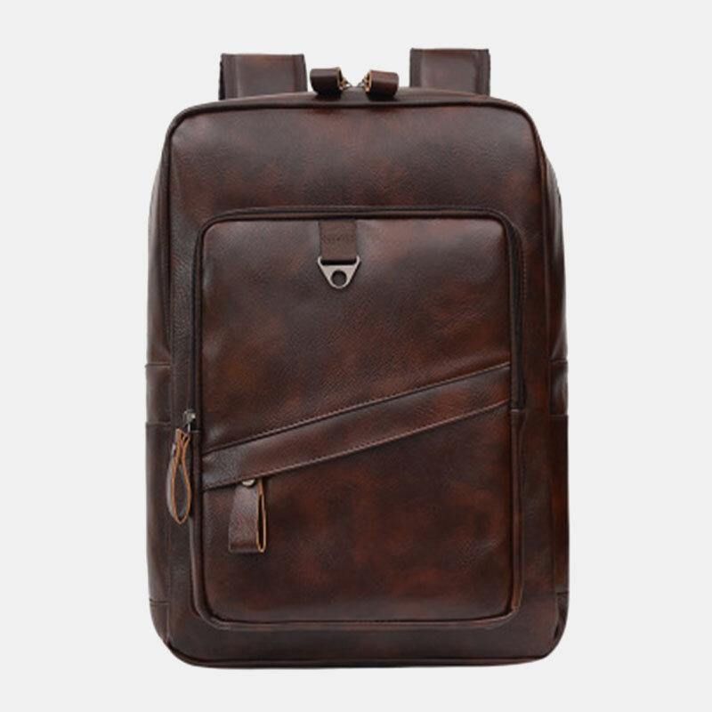 Menn Kunstskinn Stor Kapasitet Business Casual 14 Tommers Bærbar Bag Ryggsekk