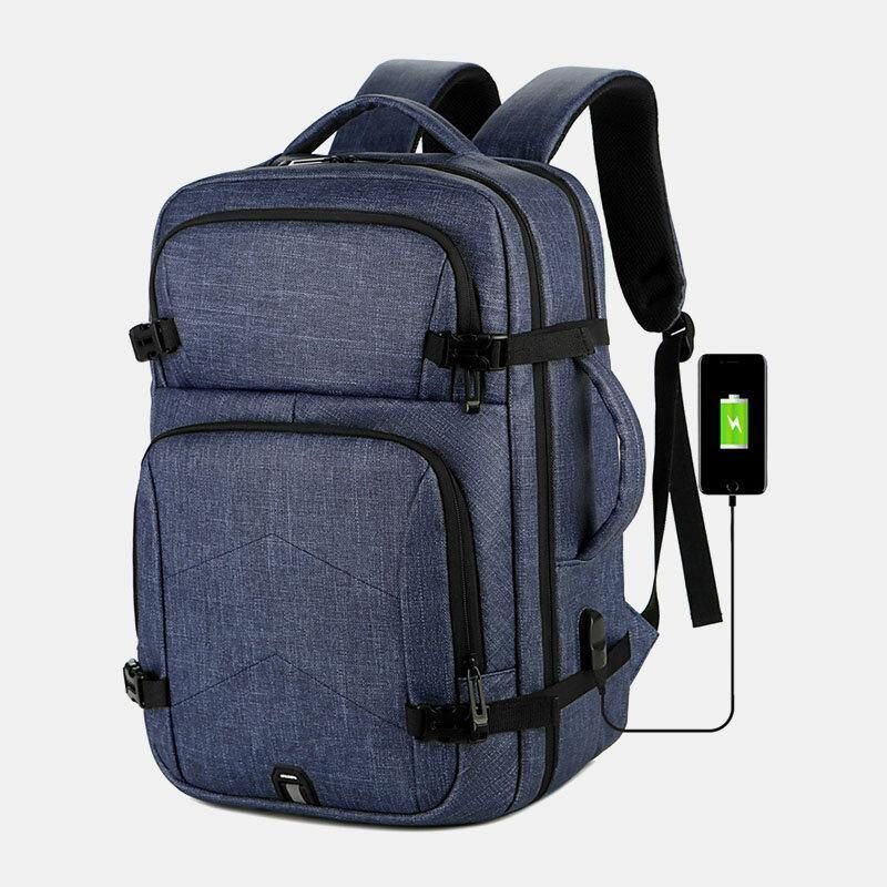 Menn Stor Kapasitet Vanntett Usb Lading 16 Tommers Laptop Bag Business Outdoor Handbag Ryggsekk