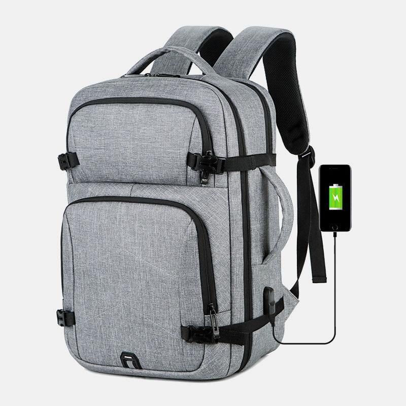 Menn Stor Kapasitet Vanntett Usb Lading 16 Tommers Laptop Bag Business Outdoor Handbag Ryggsekk