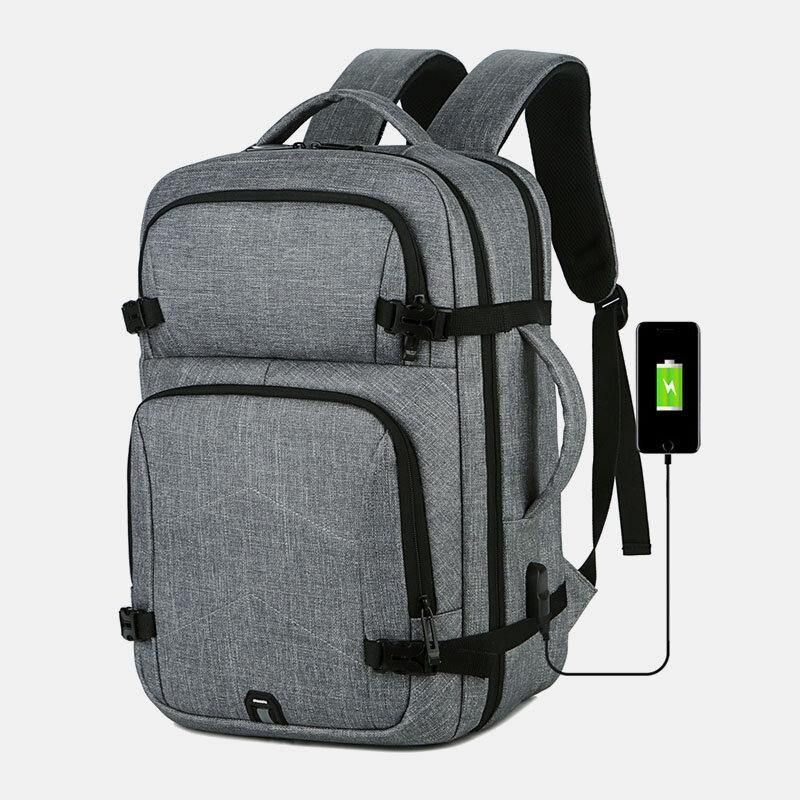 Menn Stor Kapasitet Vanntett Usb Lading 16 Tommers Laptop Bag Business Outdoor Handbag Ryggsekk