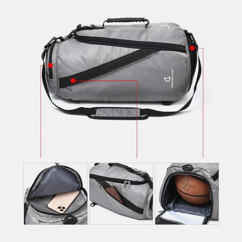 Unisex Nylon Vanntett Slitemotstand Utendørs Brie Stor Kapasitet Basketball Oppbevaringsveske Reiseveske Gym Bag Ryggsekk