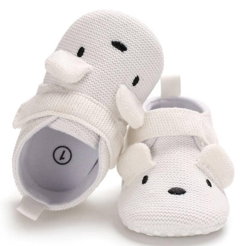 Baby Girl'S Soft Cotton Knitted First Walkers