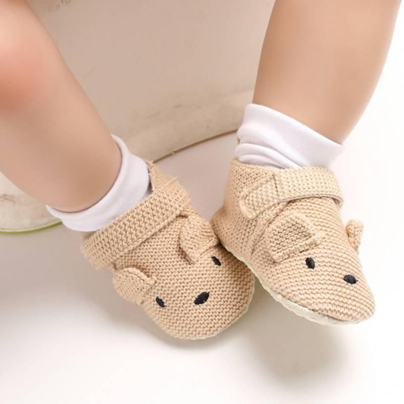 Baby Girl'S Soft Cotton Knitted First Walkers