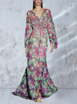 Vacaton Langermet Regular Fit Floral Maxi Dress